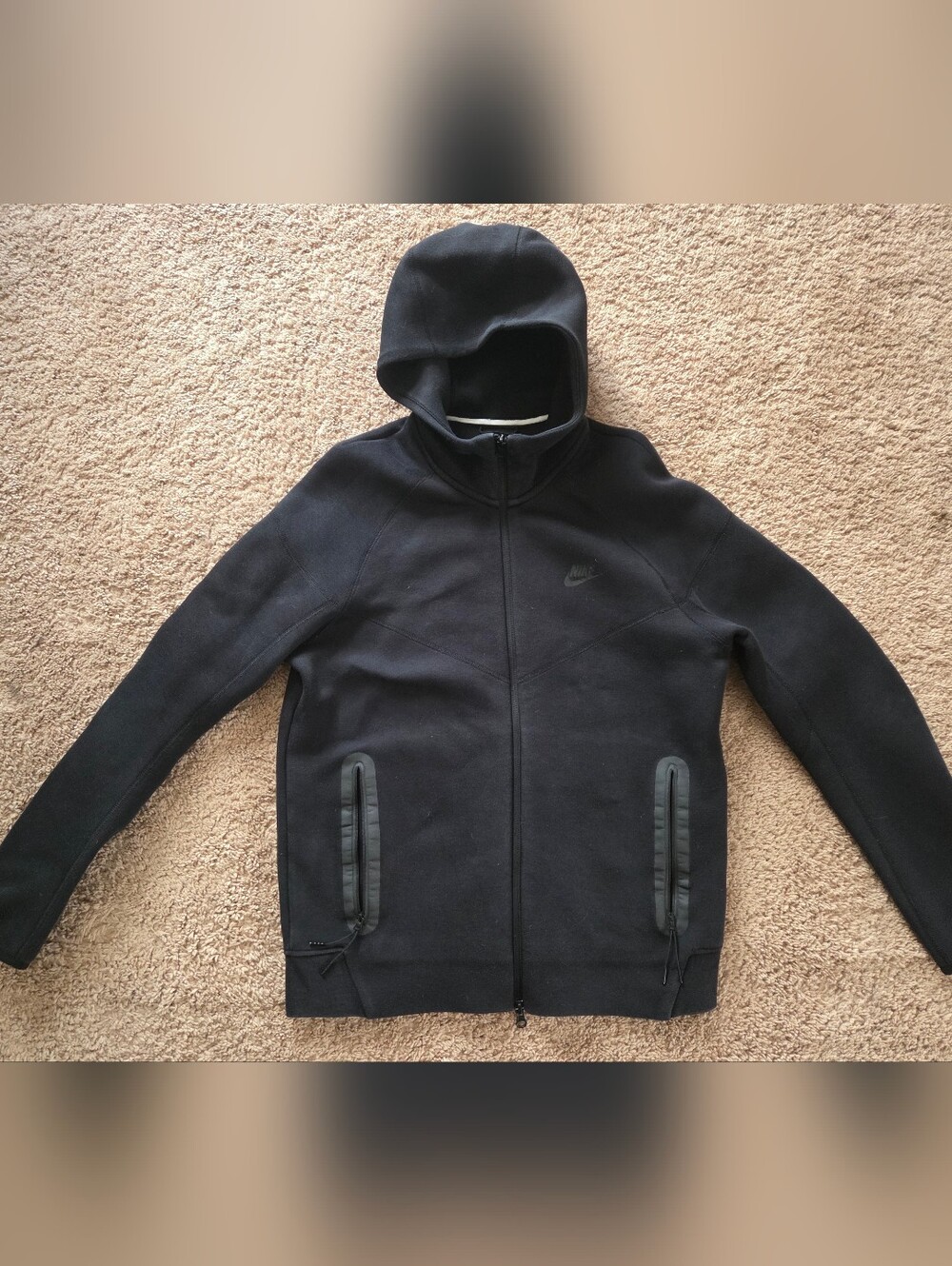 Nike Tech Black Full Zip Hooded Jacket/Sweatshirt